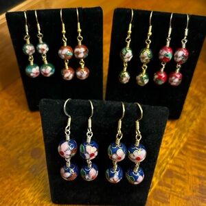 2-Tier Cloisonné Bead Earrings